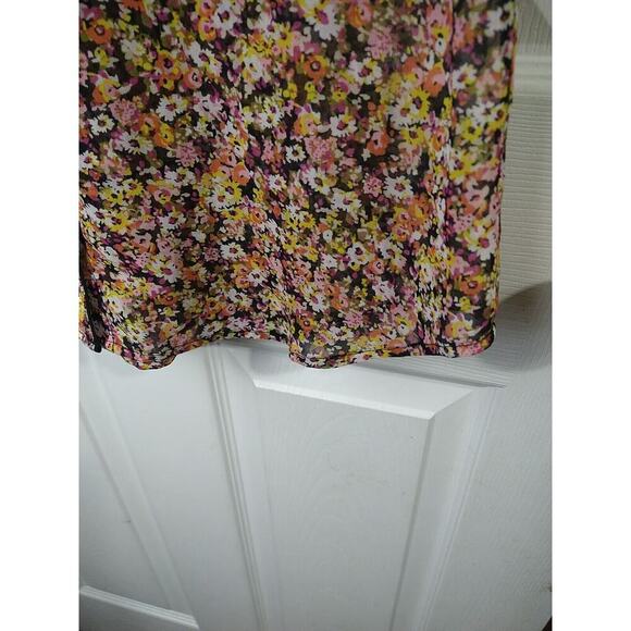 IMNYC Woman S Blouse Floral Sheer Long Sleeve Prairie Cottage Core Button Up - Picture 8 of 9